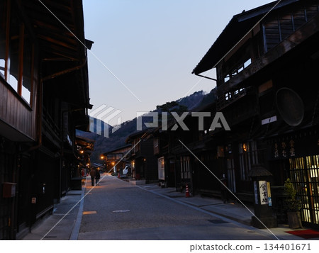 The streets of Narai-juku at dusk The streets of Narai-juku at dusk 134401671