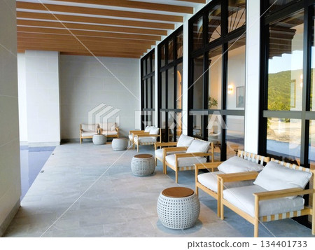 從度假酒店露台上看到的景色 134401733