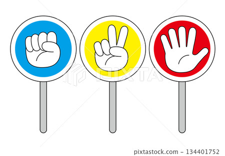 Rock-paper-scissors plate 134401752