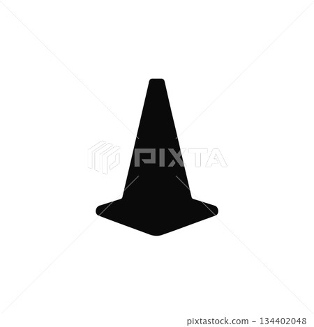 traffic cone silhouette safety equipment isolated on white background traffic cone silhouette safety equipment isolated on white background 134402048