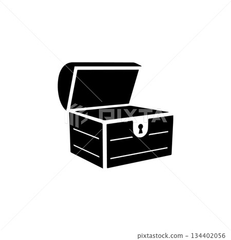 treasure chest silhouette isolated on white background gold wealth icon 134402056