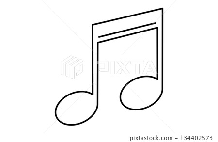 Line drawing illustration icon of musical notes representing music lessons Line drawing illustration icon of musical notes representing music lessons 134402573