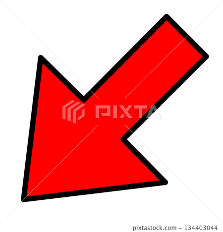 A simple red arrow pointing diagonally downwards to the left A simple red arrow pointing diagonally downwards to the left 134403044