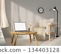 Home office design focusing on comfort and productivity. 3D render illustration 134403128