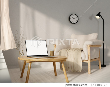 Home office design focusing on comfort and productivity. 3D render illustration Home office design focusing on comfort and productivity. 3D render illustration 134403128