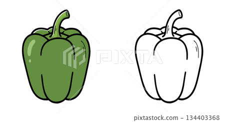 簡單的甜椒圖示插圖 134403368