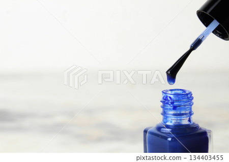 Close-up of nail polish space for copyspace text. Concept background for a manicurist. 134403455