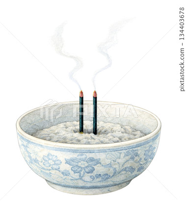 香爐和香的插圖(春分材料) 香爐和香的插圖(春分材料) 134403678