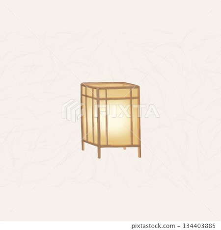 和紙燈籠—日式柔光室內裝飾畫 134403885