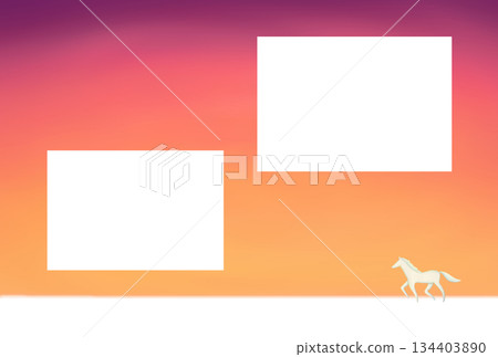 Year of the Horse Photo Frame New Year's Card 134403890