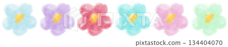 Watercolor loose flowers set 134404070