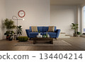 Interior design inspiration for modern living spaces with stylish sofas. 3D render illustration 134404214