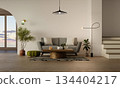 Interior design inspiration for elegant living rooms with stylish furniture. 3D render illustration 134404217