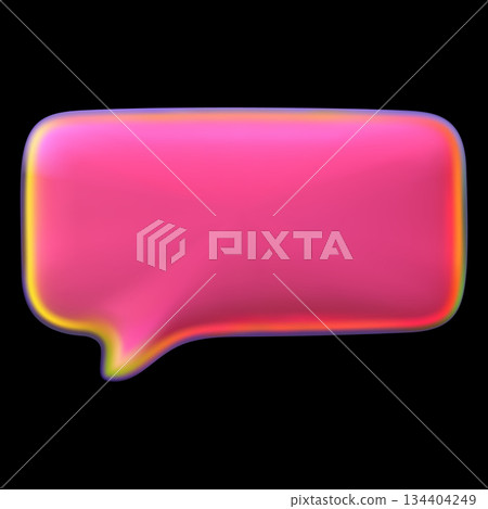 3D red holographic speech bubble vector design,... - Stock Illustration ...