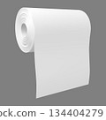White hygiene tissue roll mock up, vector 3D realistic kitchen towel, tube wrap napkin, bathroom sanitary napkin scroll 134404279