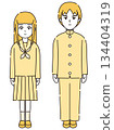 Illustration set 2 of male and female students in sailor suits and school uniforms 134404319