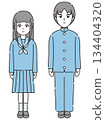 Sailor suit and school uniform male and female student illustration set 3 134404320