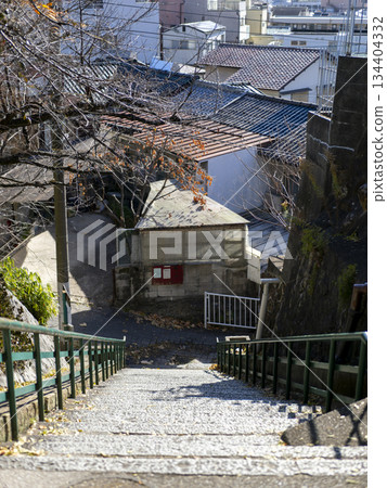Stairs in a residential area seen from above 134404332
