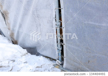 Sheet, rebar, blue sheet, workshop, building site, construction, architecture, new building, construction, civil engineering, new construction 134404491