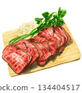 Roast beef painted in watercolor 134404517
