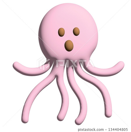 Inflated 3D of pink octopus for sea lives, animals, aquarium, souvenir shop, cartoon character, comic, mascot, cute patch, shirt print, plush toy, kid doll, brooch, under the sea, sticker, model, icon Inflated 3D of pink octopus for sea lives, animals, aquarium, souvenir shop, cartoon character, comic, mascot, cute patch, shirt print, plush toy, kid doll, brooch, under the sea, sticker, model, icon 134404805
