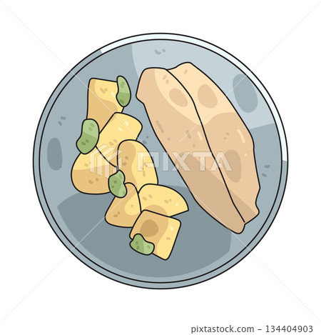 illustration of Healthy Meal illustration of Healthy Meal 134404903