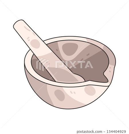 illustration of Mortar and Pestle 134404929