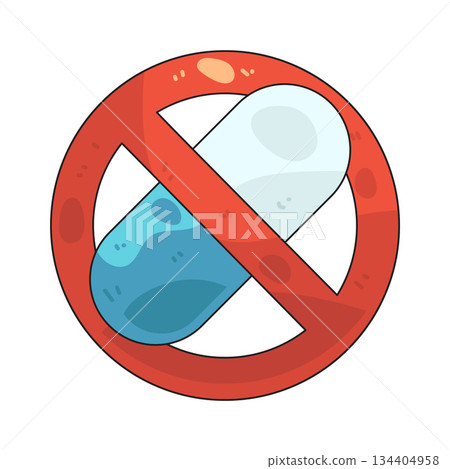 illustration of No Drugs Symbol illustration of No Drugs Symbol 134404958