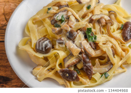 Mushroom cream pasta Mushroom cream pasta 134404988