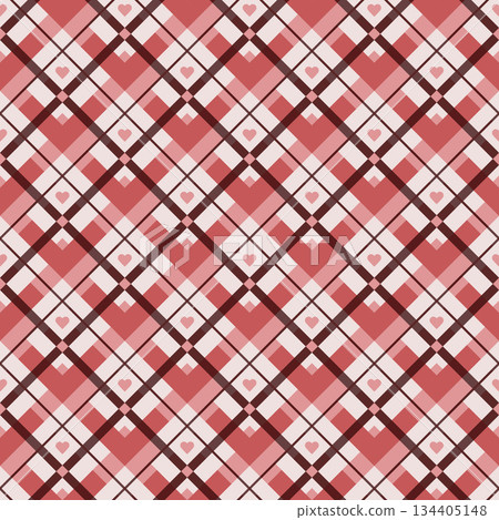 Diamond Check Folk Hearts pattern 134405148