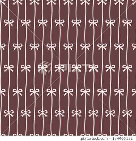Chocolate Bow Stripe Folk pattern 134405152