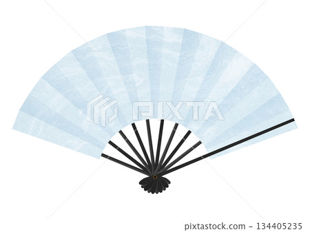 日式紙扇插圖，有墨垣圖案 134405235