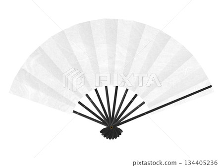 日式紙扇插圖，有墨垣圖案 134405236