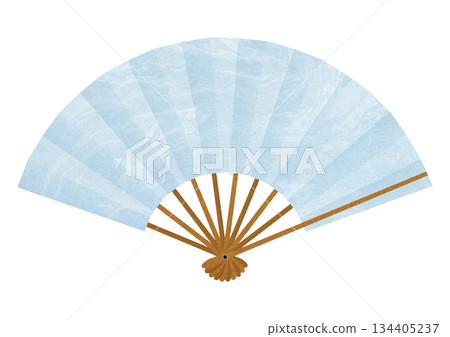 日式紙扇插圖，有墨垣圖案 134405237