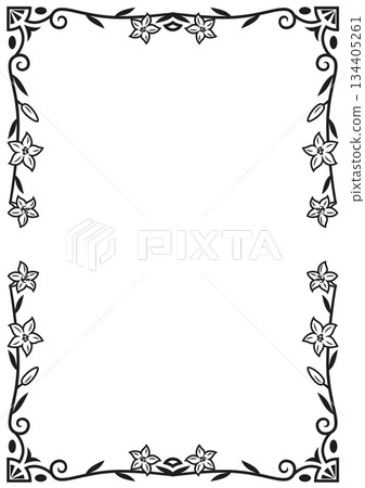 Retro Art Deco Design Frame 15 Lily (Black) Retro Art Deco Design Frame 15 Lily (Black) 134405261