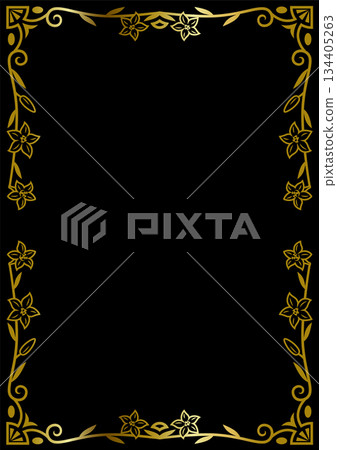 復古裝飾藝術風格相框 15 百合花（金色） 134405263