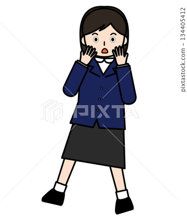 一個驚訝的女孩 134405412