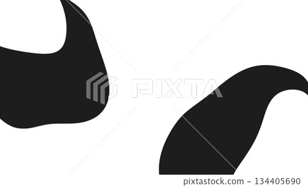 Abstract black shapes morphing on white background. Motion 134405690