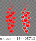 Flying red hearts. Blogging. Stream. Likes online. Social media concept. Vector illustration. 134405713