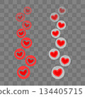 Flying red hearts. Blogging. Stream. Likes online. Social media concept. Vector illustration. 134405715