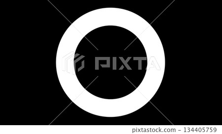 Six white circles expanding on black background. Motion Six white circles expanding on black background. Motion 134405759