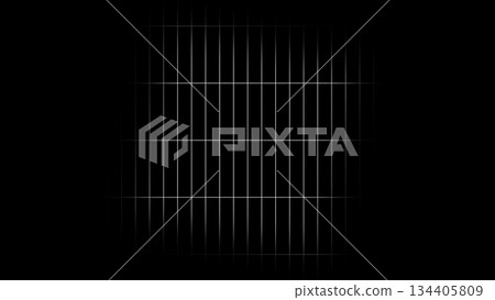 White grid expands on a black background. Motion 134405809
