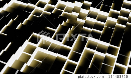 Golden geometric abstract cubes waving animation Golden geometric abstract cubes waving animation 134405826