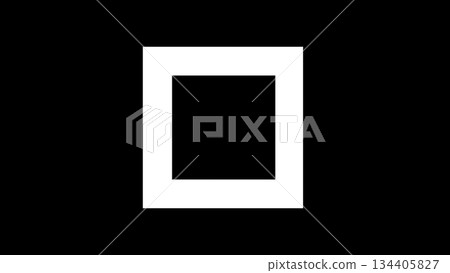 White squares are expanding on a black background. Motion 134405827