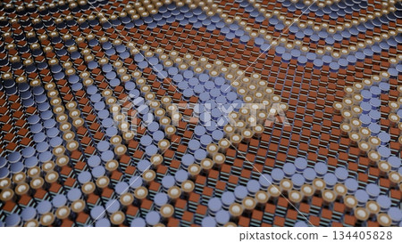 Abstract waving surface of colorful geometric shapes Abstract waving surface of colorful geometric shapes 134405828
