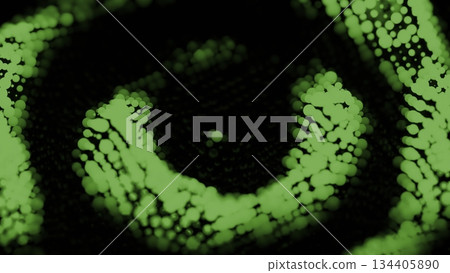 Green abstract rippling circular particle animation Green abstract rippling circular particle animation 134405890