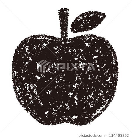 蠟筆材質：手繪蘋果插圖 134405892