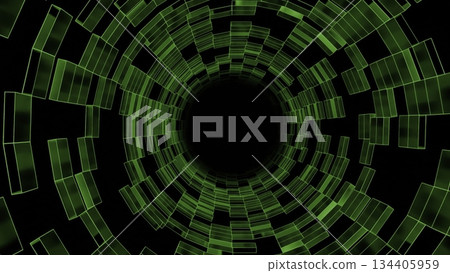 Abstract green digital tunnel vortex animation Abstract green digital tunnel vortex animation 134405959