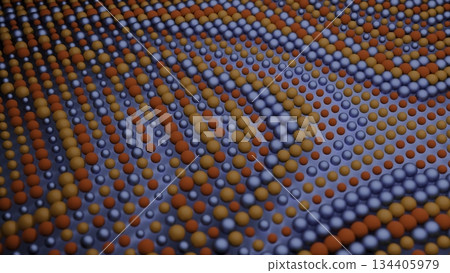 Waving surface of colorful abstract spheres 134405979