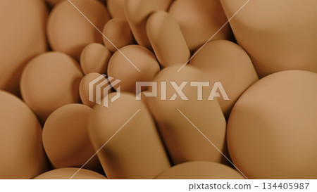 Abstract smooth organic shapes gently moving 134405987